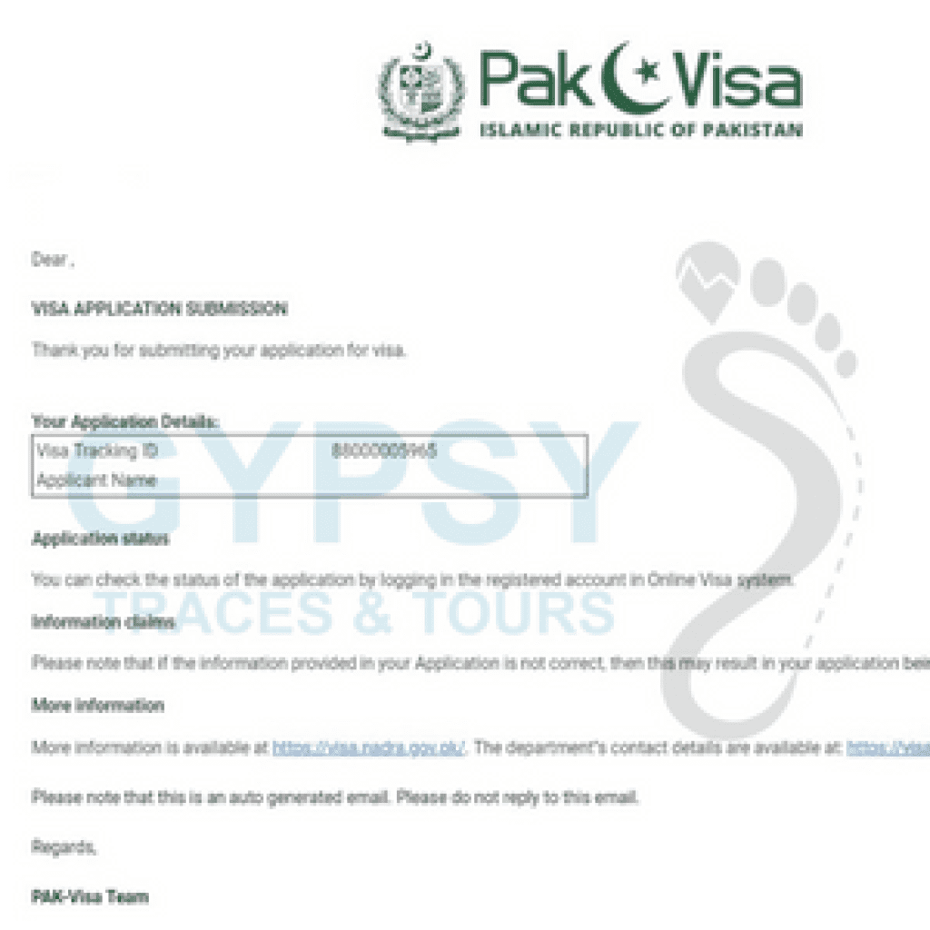 Pakistan Visa Letter